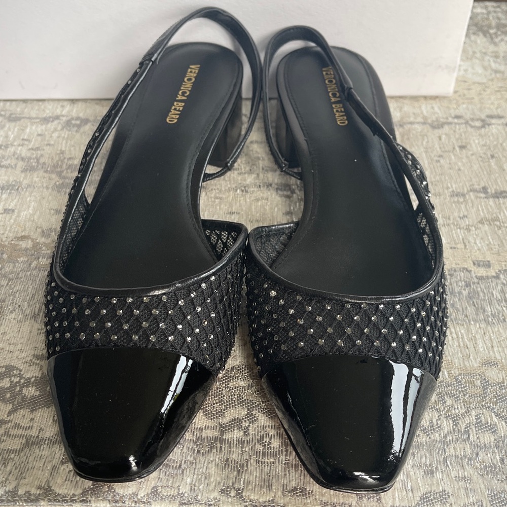 NEW Veronica Beard Rhinestone Mesh Cap-toe Cecile Slingbacks 8.5 - Picture 6 of 9
